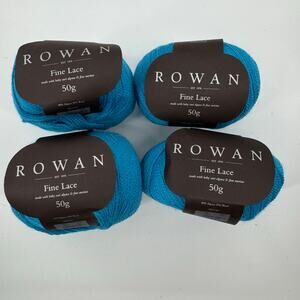 Rowan Fine Lace 4 Skeins Bermuda 954 Baby Suri Alpaca Merino Lace Weight Yarn